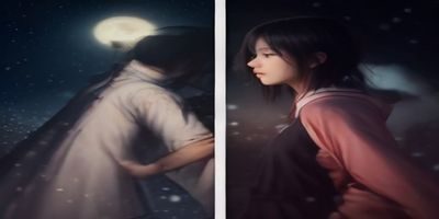 忍者vs武士PG电子游戏画面，黑夜场景中忍者与武士对决，动作主题老虎机